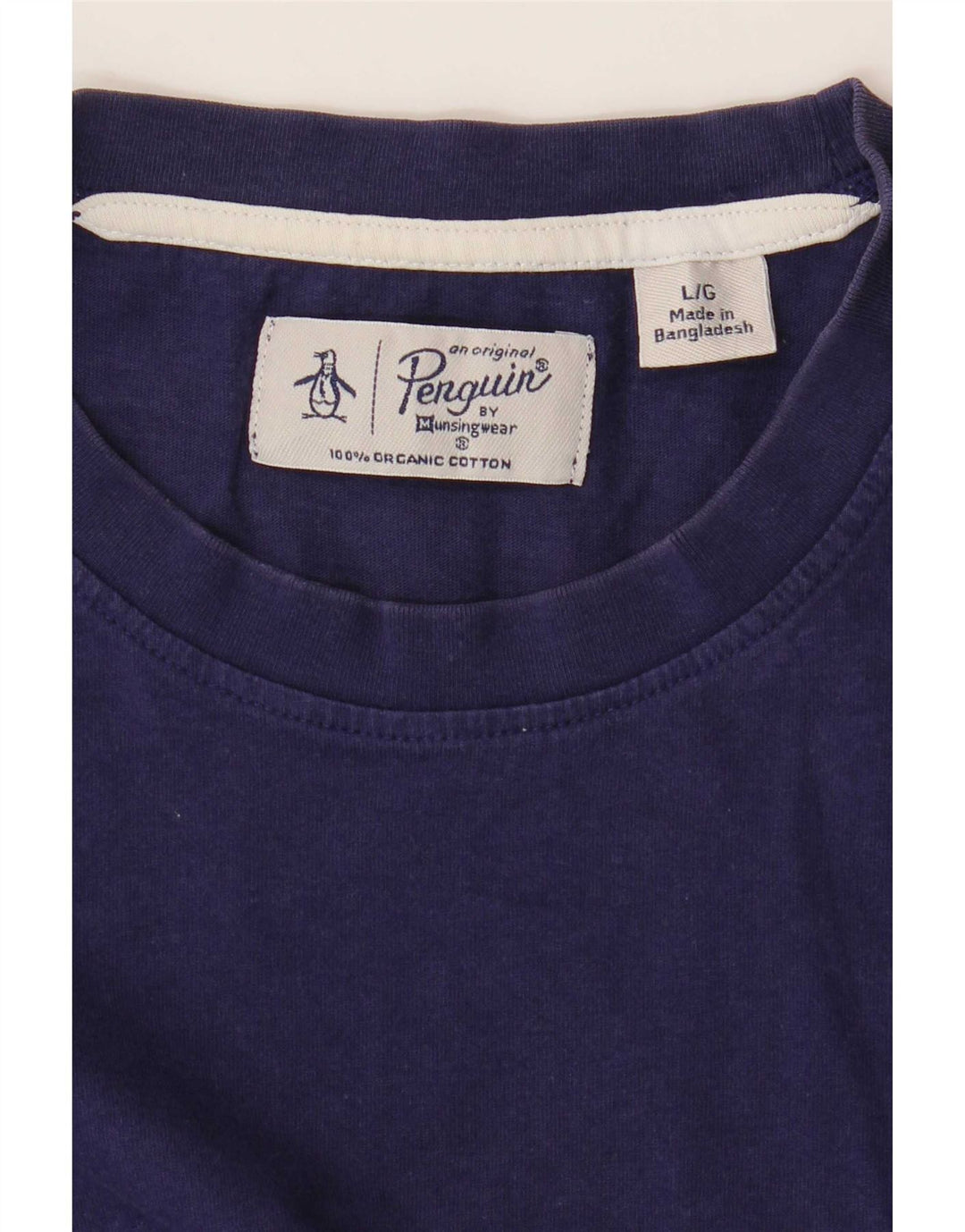 Camiseta masculina Penguin Top grande algodão azul marinho