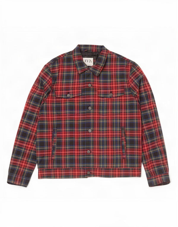 Jaqueta bomber masculina Zara UK 40 grande poliéster xadrez multicolorido