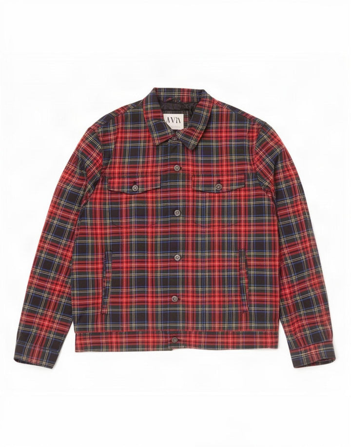 Jaqueta bomber masculina Zara UK 40 grande poliéster xadrez multicolorido