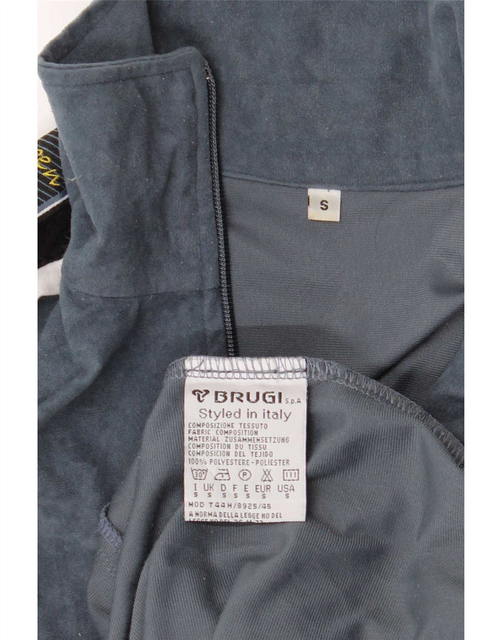 Brugi Mens Graphic Velour Tracksuit Top Jacket pequeno bloco cinza