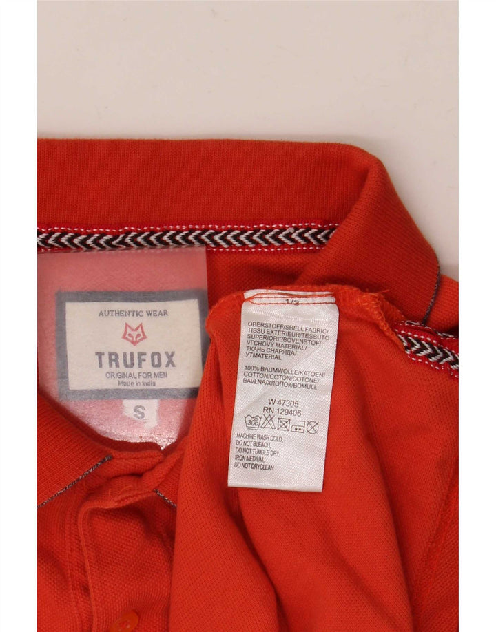 Camisa polo masculina vintage pequena algodão laranja