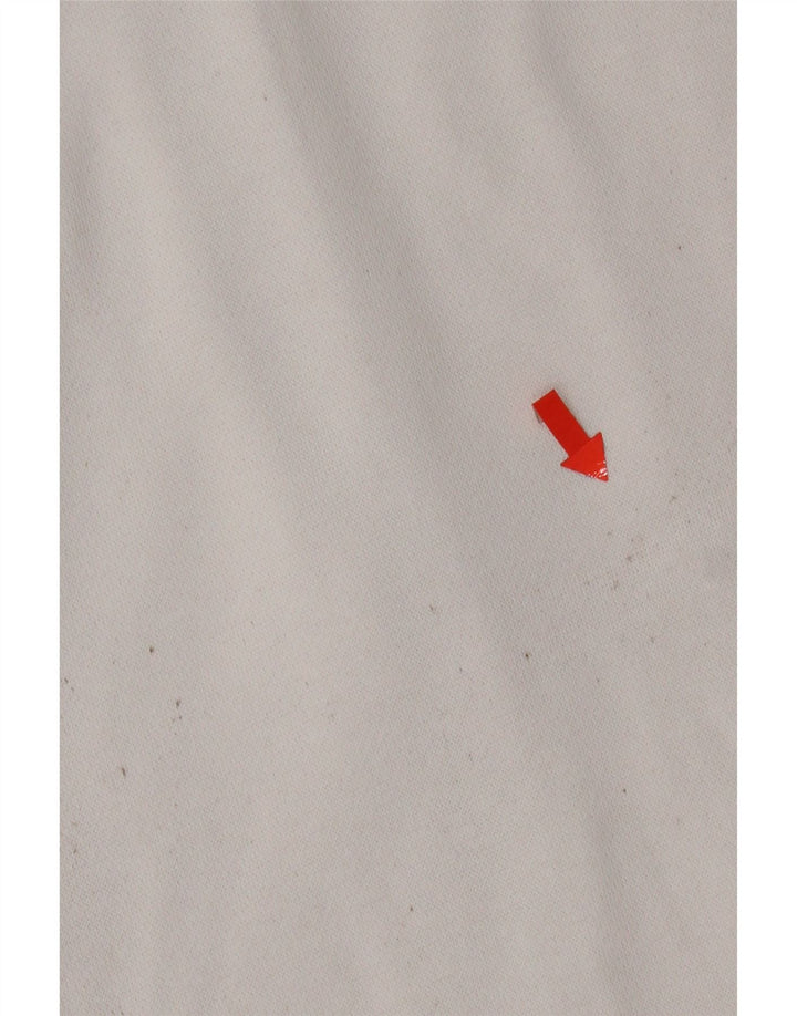 Suéter masculino Adidas com capuz e zíper gráfico médio algodão branco