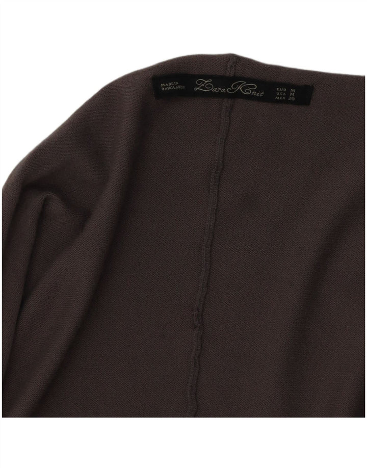 Zara Suéter Cardigan Aberto Feminino Reino Unido 14 Cinza Médio