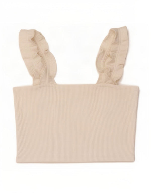 Zara Womens Crop Top UK 14 Grande Branco