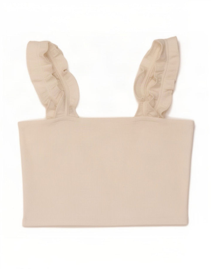 Zara Womens Crop Top UK 14 Grande Branco
