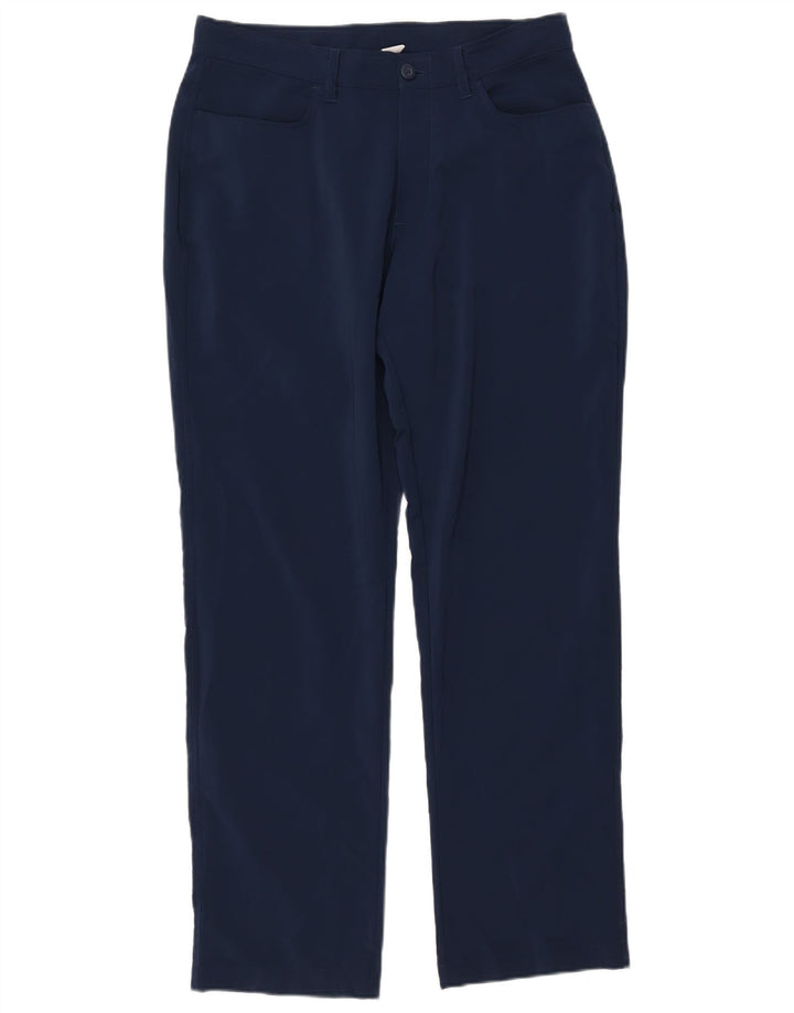 UNDER ARMOUR Calça masculina reta casual W34 L32 poliéster azul marinho