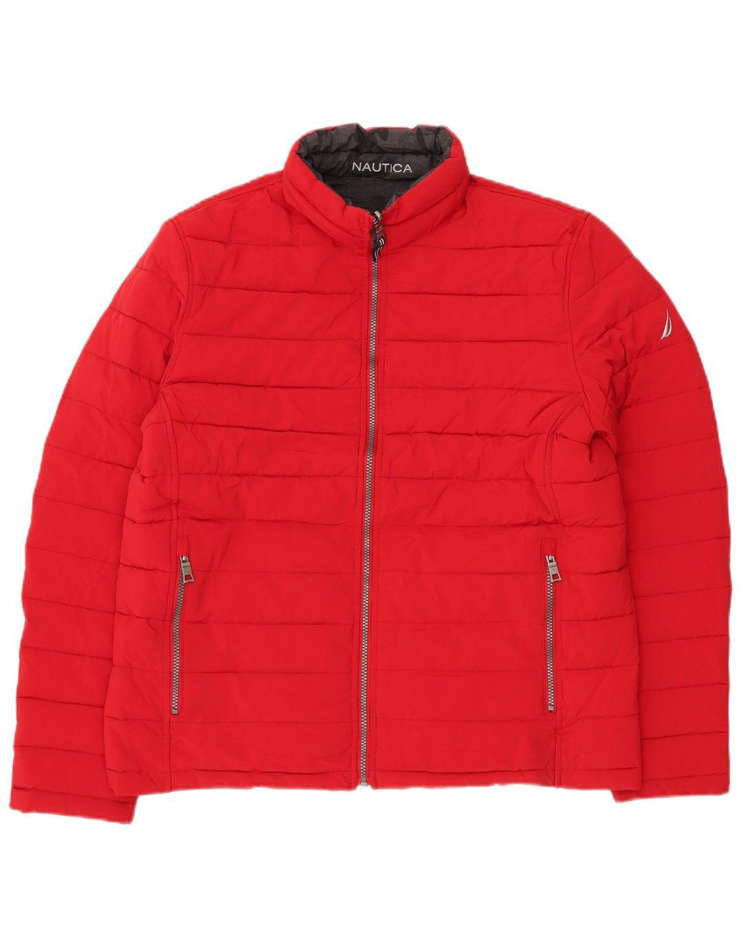 Jaqueta acolchoada reversível masculina NAUTICA UK 40 grande camuflagem preta