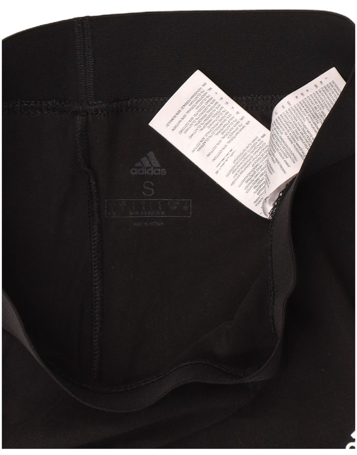 Leggings Adidas Femininas UK 8/10 Pequenas Algodão Preto