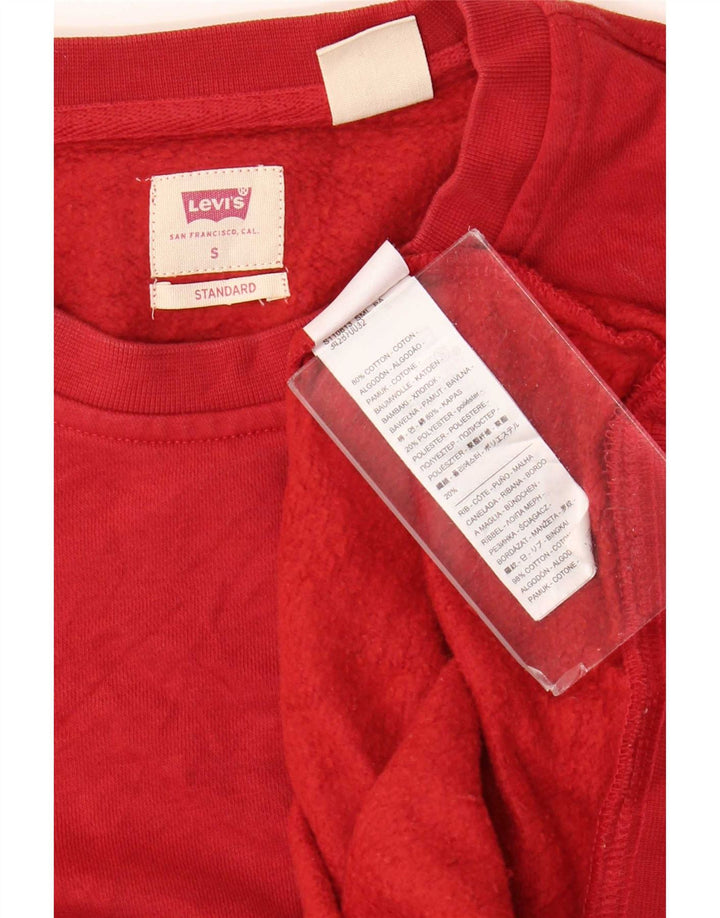 Levi's Masculino Padrão Moletom Jumper Pequeno Algodão Vermelho