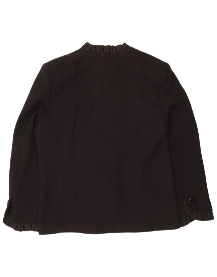Jaqueta blazer feminina Pierre Cardin com 3 botões IT 51 XL lã virgem preta