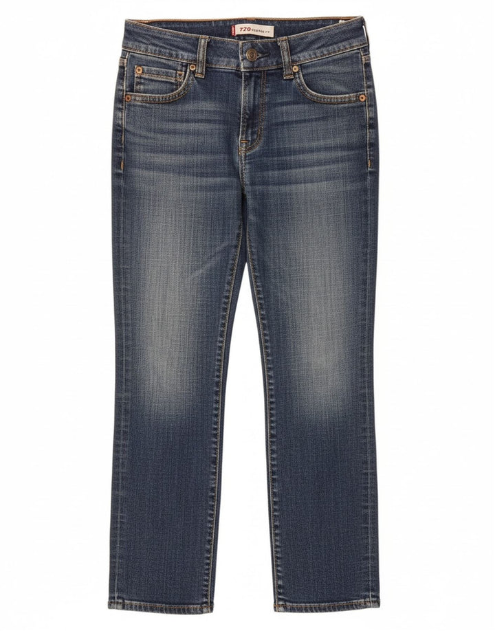 Levi's feminino 570 jeans retos W28 L26 algodão azul