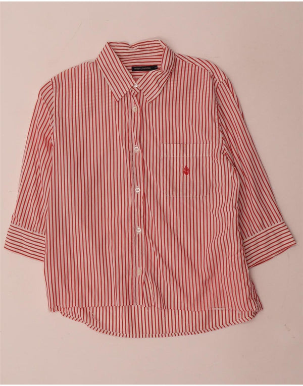 Camisa feminina Marina Yachting UK 14 grande listrada vermelha
