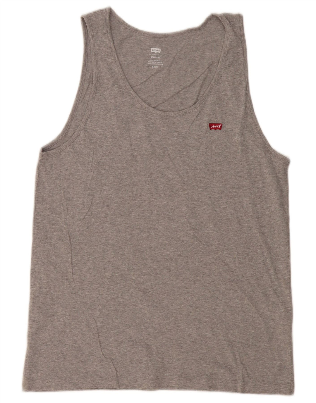 Colete masculino padrão Levi's Top cinza médio manchado de algodão