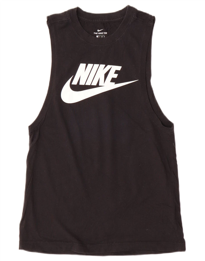 NIKE Mens Graphic Vest Top XS Algodão Preto