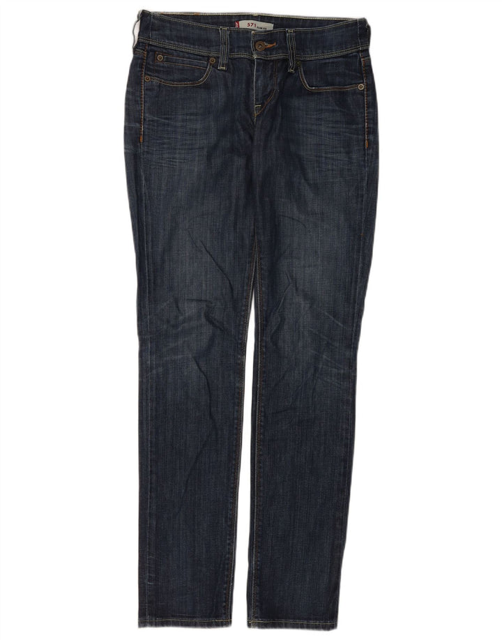 Calça jeans feminina Levi's 571 Slim W29 L32 azul marinho algodão
