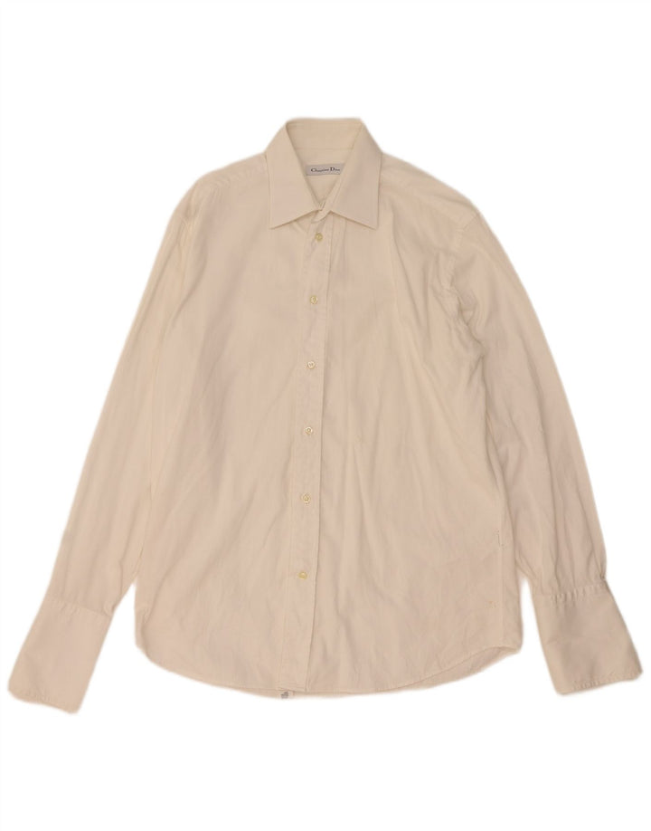 Camisa formal masculina Christian Dior tamanho 40 algodão branco médio