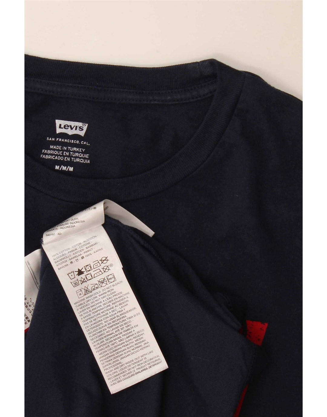 Camiseta gráfica masculina Levi's Top médio algodão azul marinho
