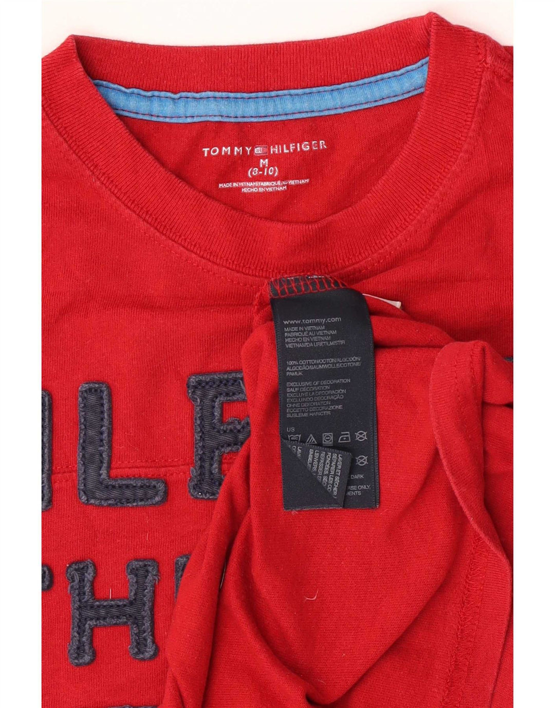 Tommy Hilfiger Boys Graphic Top manga comprida 8-9 anos médio vermelho