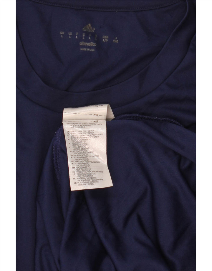 Camiseta masculina Adidas Climalite Top grande poliéster azul marinho