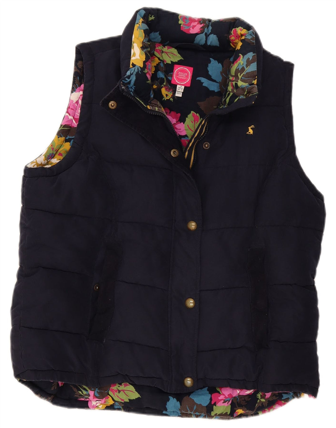 Gilet feminino acolchoado Joules UK 18 XL azul marinho poliéster