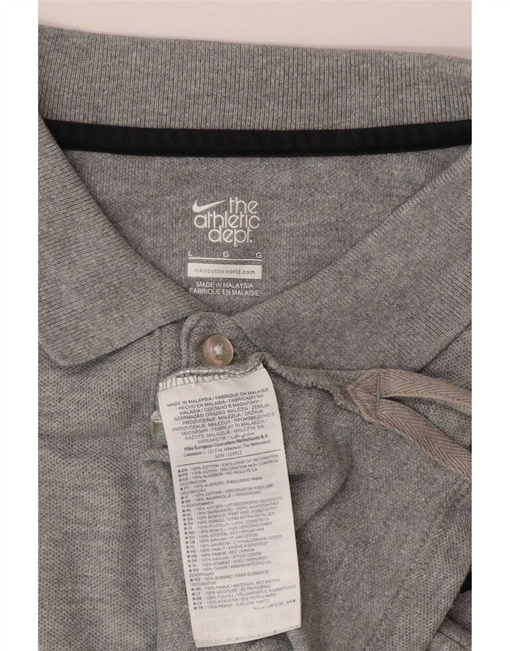 Camisa polo masculina Nike grande algodão cinza
