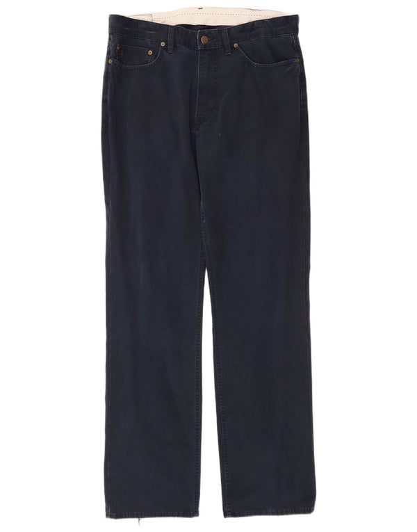 Polo Ralph Lauren Calça masculina reta casual W36 L34 algodão azul marinho