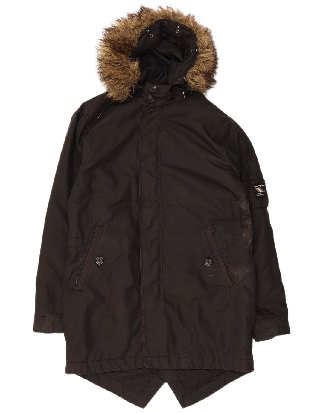 Jaqueta Parka Masculina Superdry com Capuz UK 38 Médio Caqui