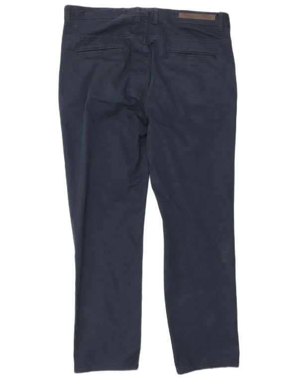 Zara Calça Chino Masculina Reta UE 44 Grande W34 L28 Algodão Azul Marinho