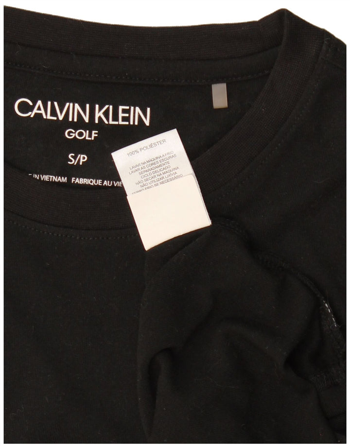 CALVIN KLEIN Mens Golf T-Shirt Top Pequeno Poliéster Preto