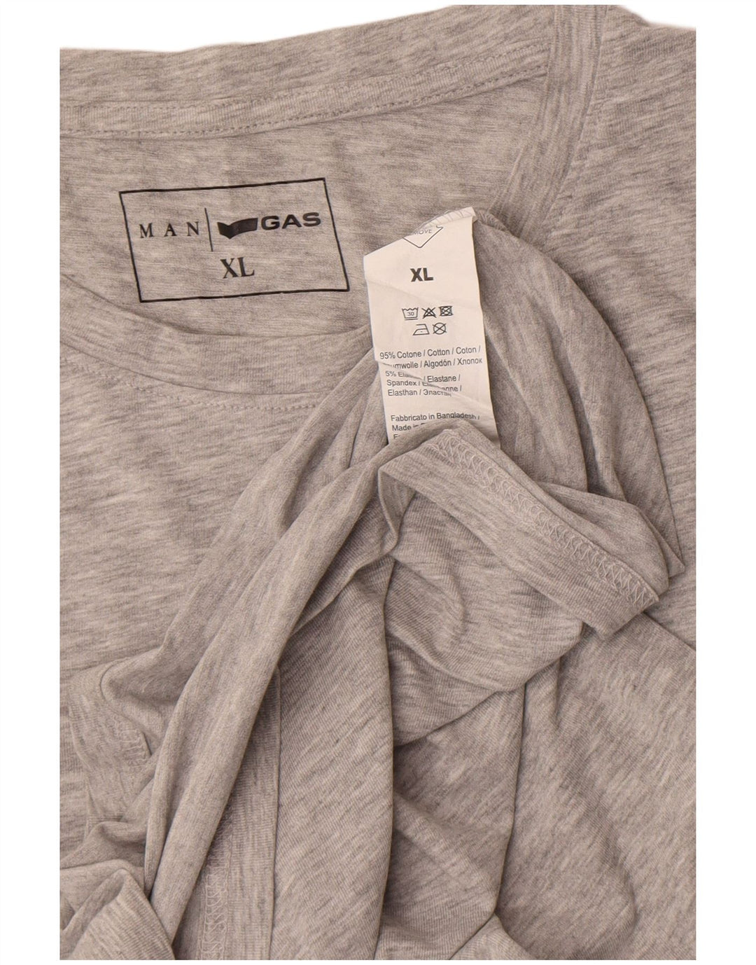 Camiseta masculina Gas Top XL algodão cinza