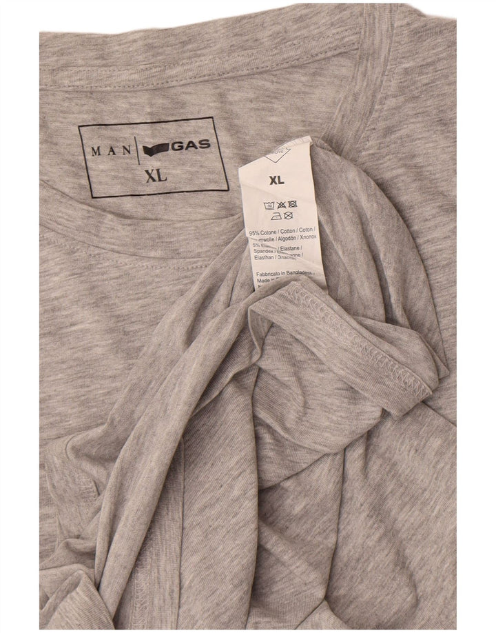 Camiseta masculina Gas Top XL algodão cinza