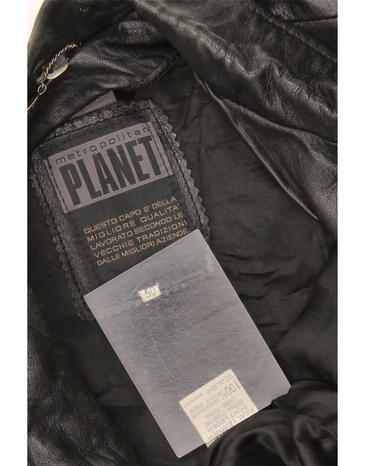 Jaqueta de couro masculina vintage IT 50 XL couro preto