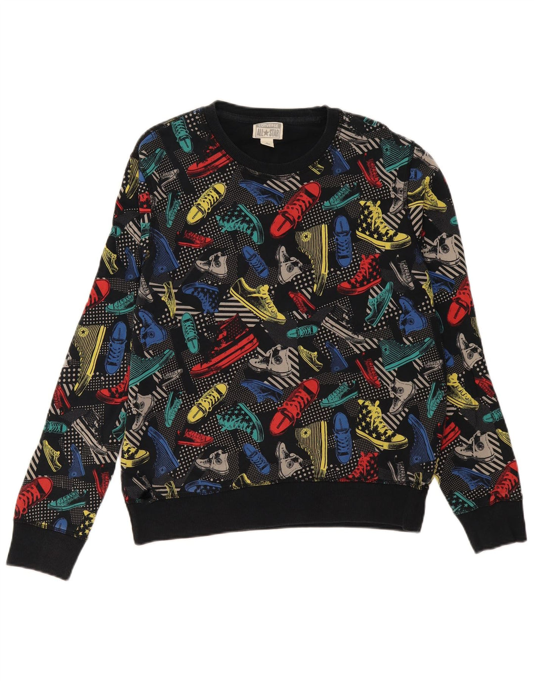 Converse masculino gráfico moletom jumper médio algodão multicolorido