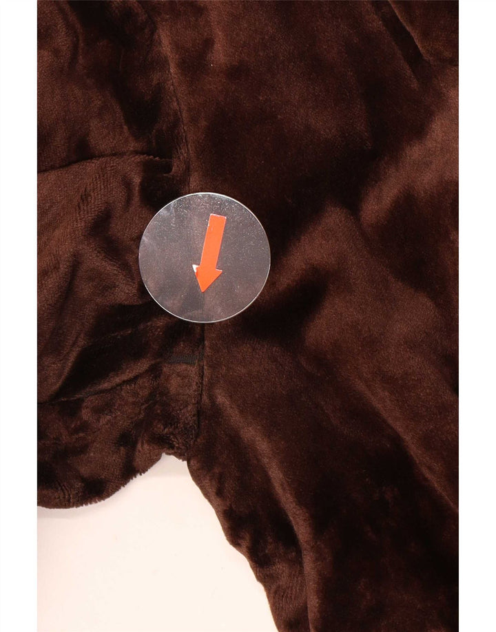Sobretudo de veludo feminino vintage UK 14 marrom médio