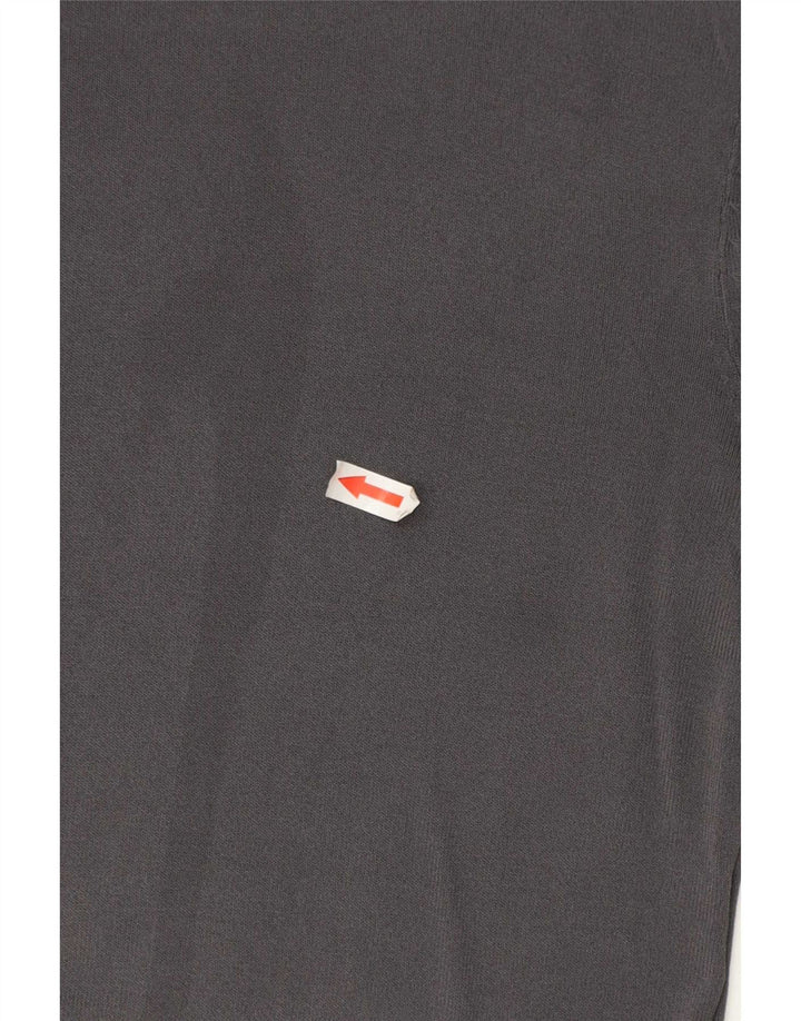 Top feminino Zara manga comprida UK 10 viscose cinza pequena