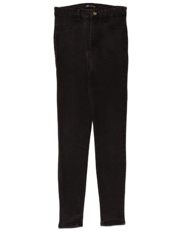 Zara Calça jeans masculina cintura alta EU 38 pequena W28 L26 algodão preto