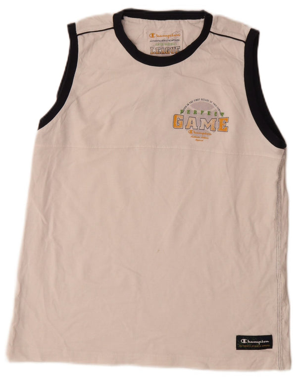 Colete gráfico Champion Boys Top 13-14 anos XL branco colorblock algodão