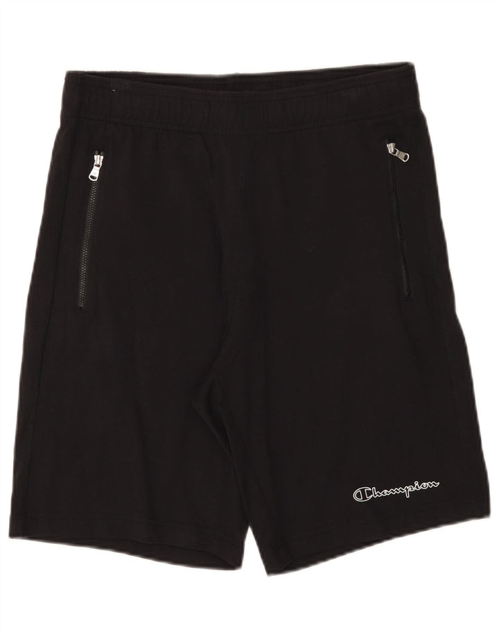 Shorts esportivos masculinos Champion médio algodão preto