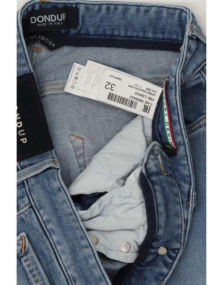 Dondup Mens Slim Jeans W32 L32 Azul Algodão