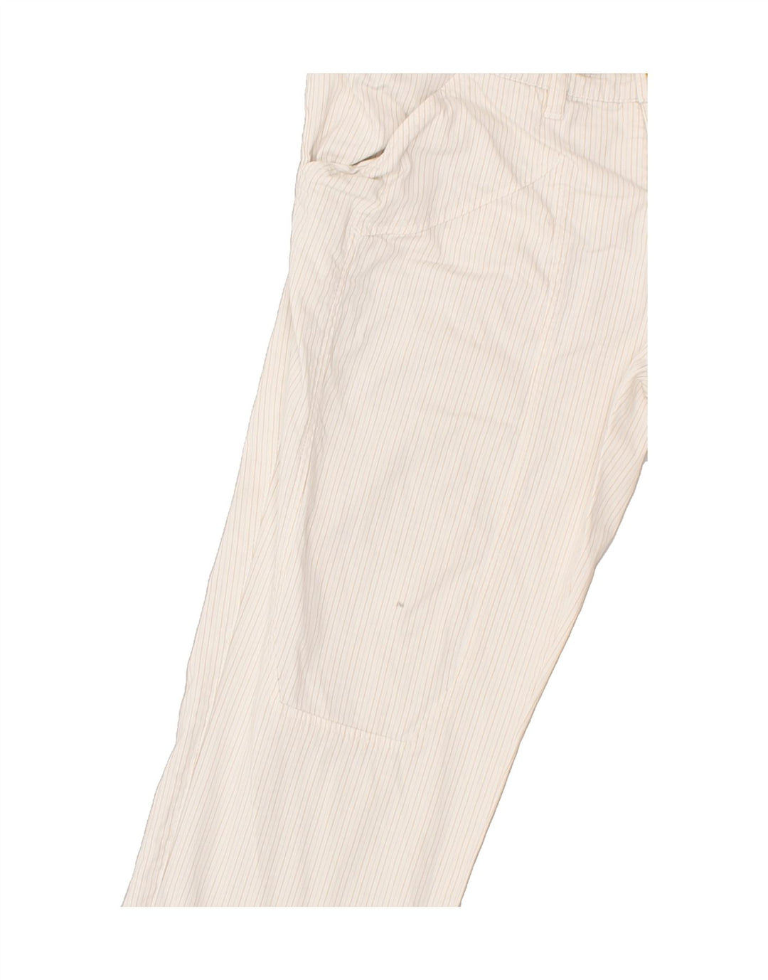 JECKERSON Womens Straight Capri Trousers W29 L24 White Pinstripe Cotton Vintage Jeckerson and Second-Hand Jeckerson from Messina Hembry 