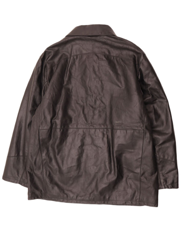 Jaqueta de couro masculina vintage IT 54 2XL couro preto