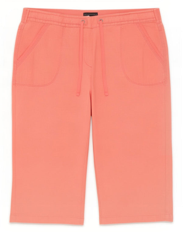 Calça capri feminina Marks & Spencer Reino Unido 18 XL W38 L20 linho rosa