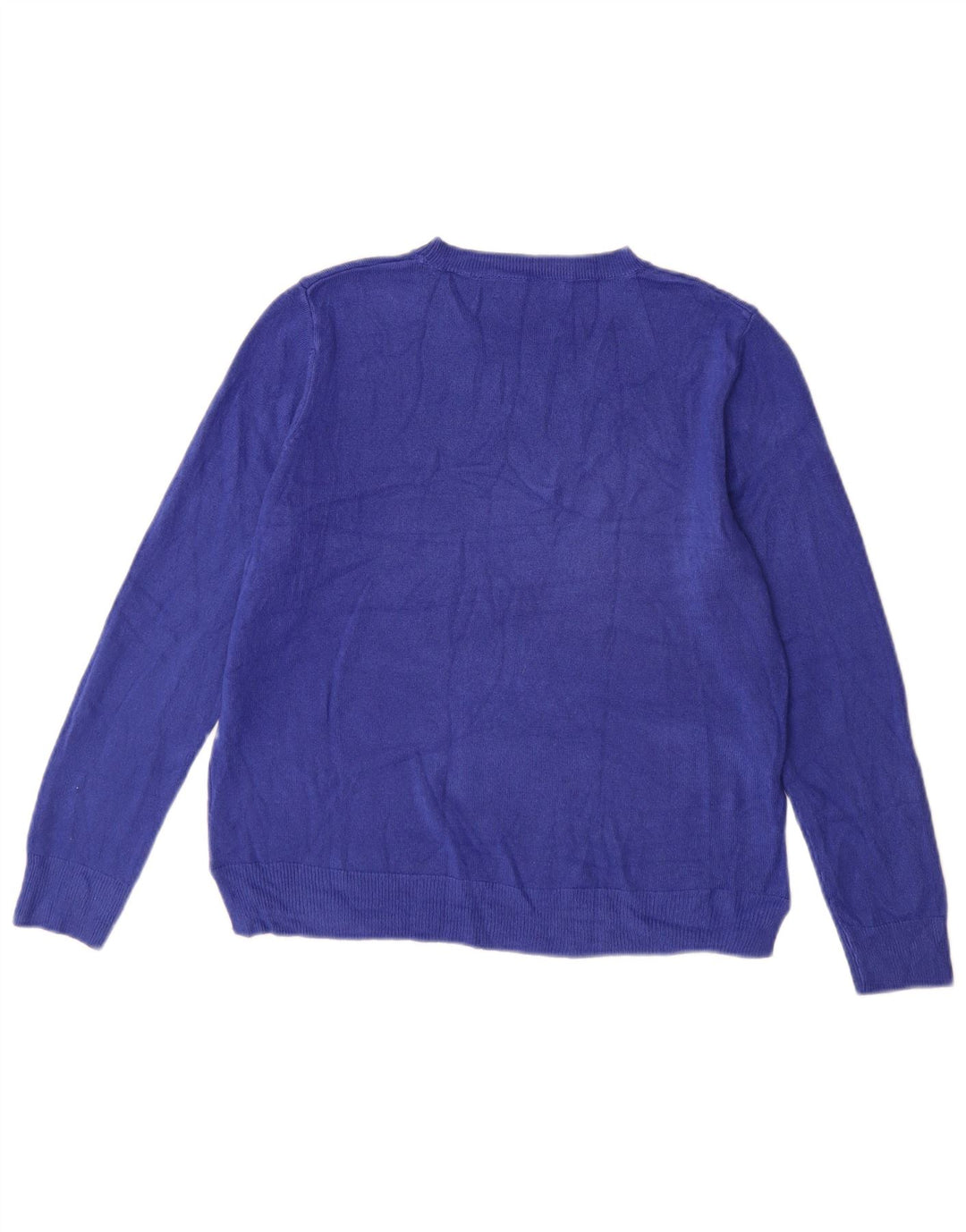 Suéter feminino Marks & Spencer com gola redonda Reino Unido 14 azul médio
