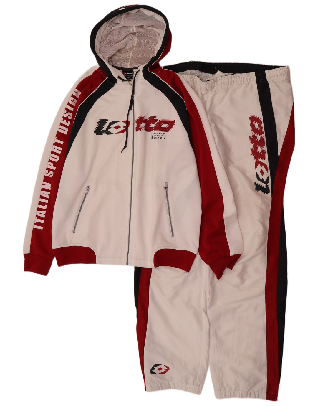 Lotto masculino gráfico completo agasalho 2XL branco colorblock poliéster