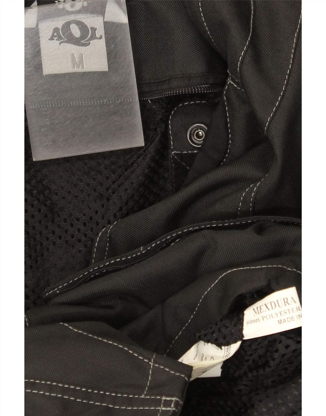 Jaqueta vintage masculina Motorstyle Racer UK 38 bloco colorido preto médio