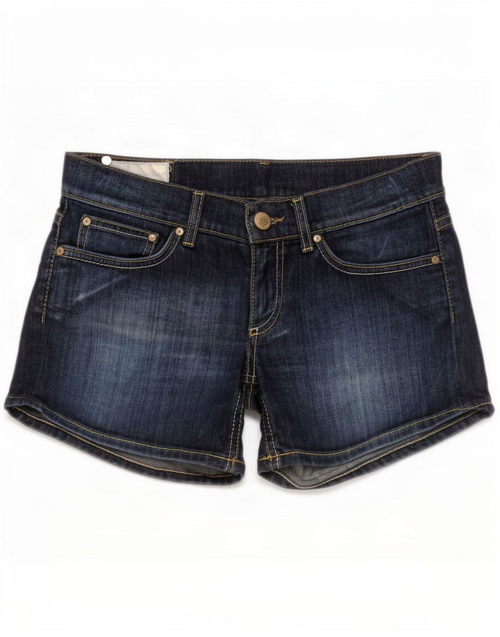 Shorts jeans feminino de cintura baixa Dondup W30 azul marinho médio