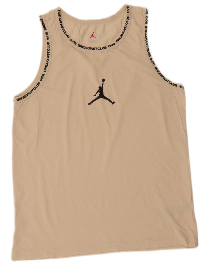 Jordan Mens Dri Fit Graphic Vest Top Médio Algodão Bege