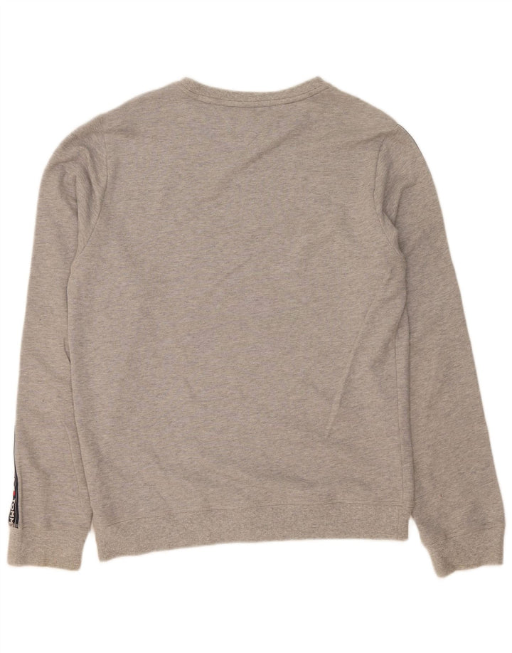 Suéter gráfico masculino TOMMY HILFIGER grande bloco colorido cinza