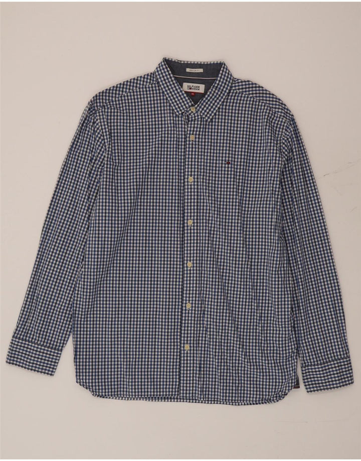 Camisa masculina Tommy Hilfiger Regular Fit XL azul algodão guingão