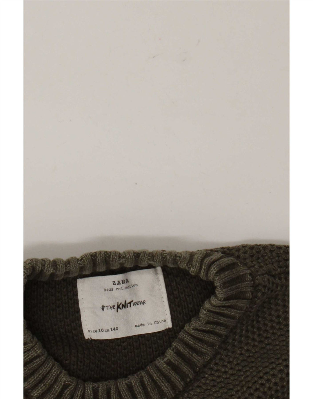 Suéter Zara Boys com gola redonda 9-10 anos cáqui